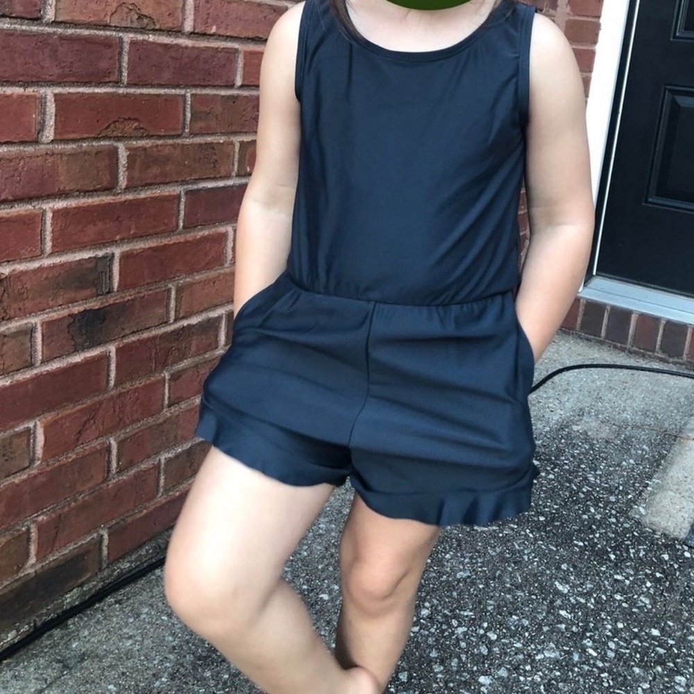 NWT Honey mark. 2T/3T Swimsuit Romper Gray Girls Beach Pool Summer Vacation